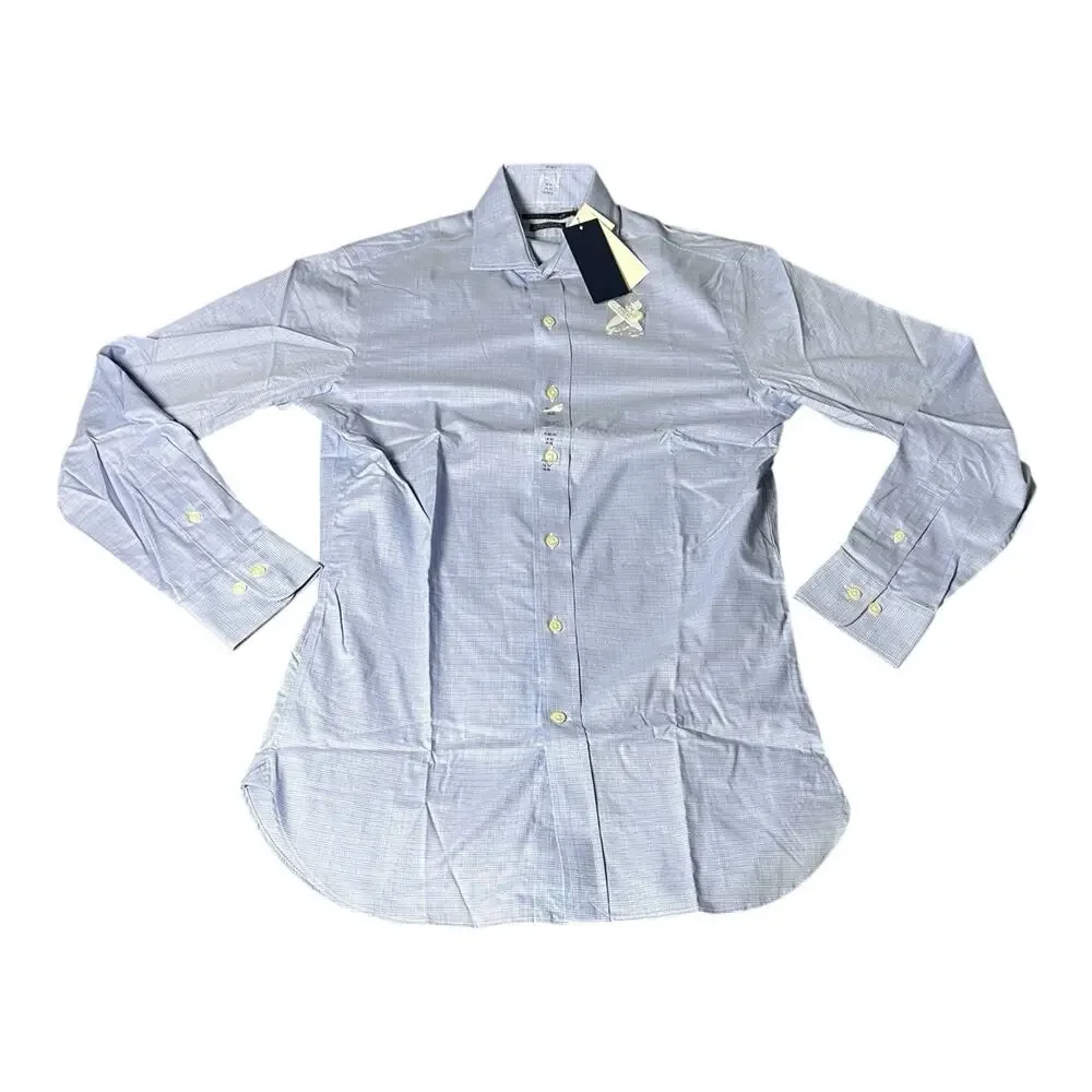 NWT‎ Polo Ralph Lauren Slim Fit Easy Care Button Up Plaid Blue Shirt 14.5 32/33
